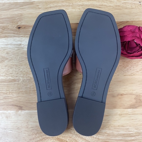 BCBGeneration Brown Lacinda Flat Slide Sandals, 8M - Picture 6 of 8